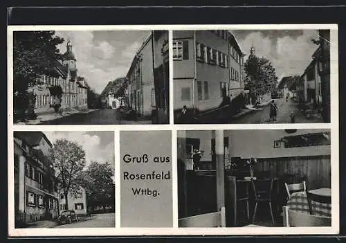 AK Rosenfeld / Württ., Strassenpartien, Gasthaus-Metzgerei zum Hirsch M. Gühring