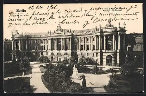 AK Berlin, Opernplatz, Königliche Bibliothek im Sonnenschein