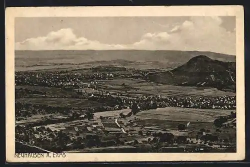 AK Neuhausen / Erms, Ortsansicht aus der Vogelschau