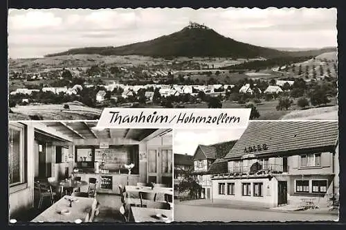 AK Thanheim / Hohenzollern, Panorama, Gasthof zum Adler, Bes.Klemens Ott, Inneres und Aussenansicht