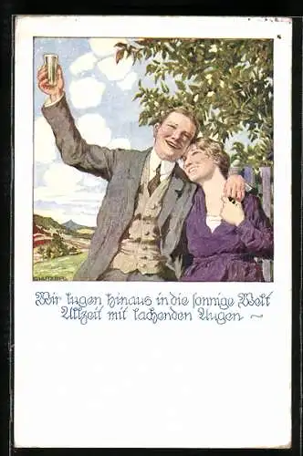 Künstler-AK Ernst Kutzer: Fröhliches Paar