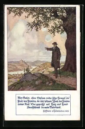 Künstler-AK Ernst Kutzer: Alles Guten, alles Schönen reiche, selge Heimat du!, Fallersleben