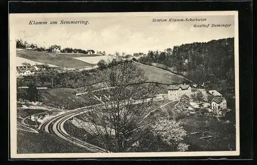 AK Breitenstein am Semmering, Klamm mit Gasthof Deininger