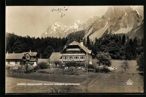 AK Ramsau /Dachstein, Gastwirtschaft-Pension Steiner mit Dachstein