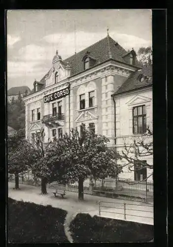 AK Salzburg, Blick auf das Cafe Corso in der Imbergstrasse