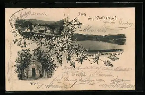 AK Tullnerbach, Reservoir, Kapelle, Ortsansicht aus der Vogelschau