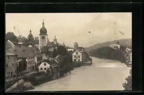 AK Waidhofen a. d. Ybbs, Ansicht von der Zeller Hochbrücke
