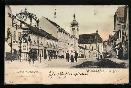 AK Waidhofen a. d. Ybbs, Strassenpartie am oberen Stadtplatz