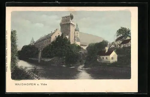 AK Waidhofen a. Ybbs, Blick auf die Burg am Wasser
