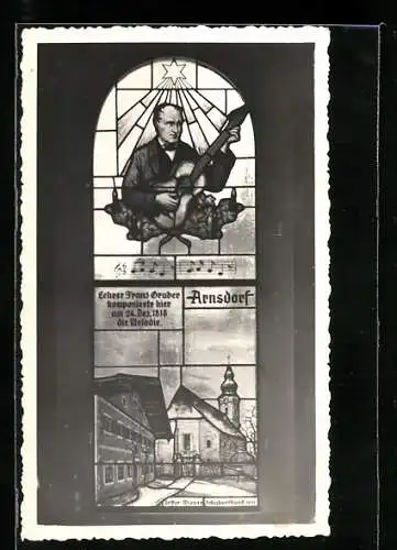 AK Arnsdorf, Ansicht der Stiftskirche, Wiener Schubertbund