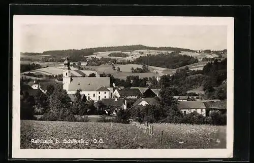 AK Rainbach im Innkreis, Ortsansicht mit Kirche von der Bergwiese aus