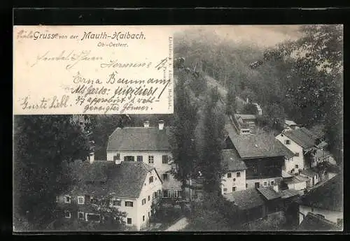 AK Haibach /O.-Oe., Gasthof Mauth aus der Vogelschau