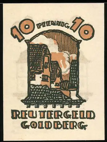 Notgeld Goldberg, 10 Pfennig, Das Rathaus