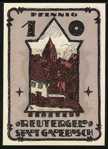 Notgeld Gadebusch, 10 Pfennig, Ortspartie