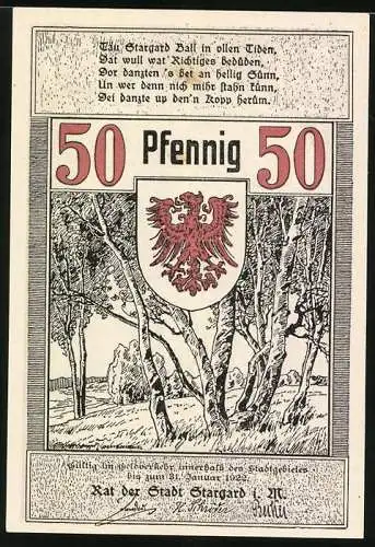 Notgeld Stargard i. M., 50 Pfennig, Die Burg