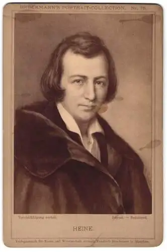 Fotografie Friedr. Bruckmann, München, Portrait Schriftsteller Heinrich Heine