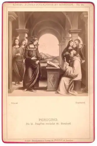 Fotografie Friedr. Bruckmann, München, Gemälde: Die hl. Jungfrau erscheitn St. Bernhard, nach Perugino