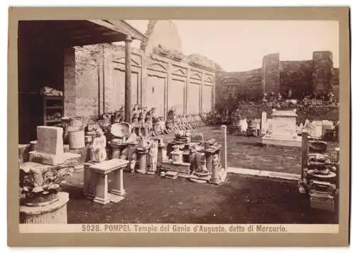 Fotografie Giacomo Brogi, Florence-Naples, Ansicht Pompei - Pompeji, Tempio Del Genio d'Augusto, detto di Mercurio