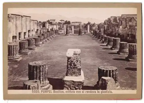Fotografie Giacomo Brogi, Florence-Naples, Ansicht Pompei - Pompeji, Basilica, edifizio ove si rendeva la giustizia