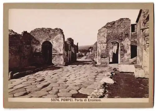 Fotografie Giacomo Brogi, Florence-Naples, Ansicht Pompei - Pompeji, Porta di Erclano