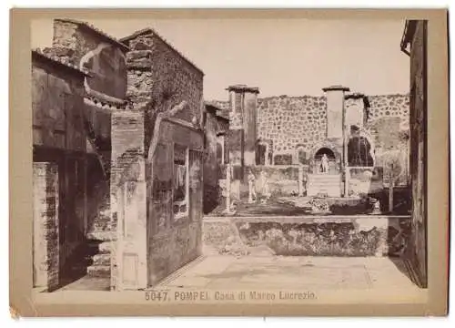 Fotografie Giacomo Brogi, Florence-Naples, Ansicht Pompei - Pompeji, Casa di Marco Lucrezio