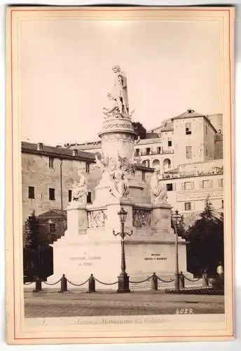 Fotografie unbekannter Fotograf, Ansicht Genova - Genua, Monumento C. Colombo