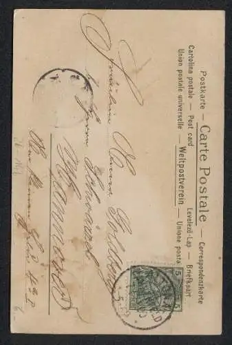 Glitzer-Perl-AK Edel gekleidetes junges Paar, ihr Kleid mit Glitzer-Perlen