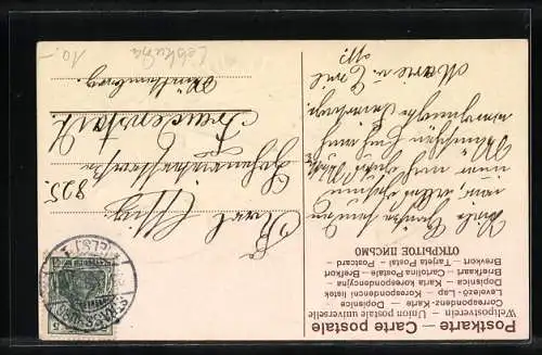 AK Lebkuchen und Apfel mit Tannenzweig