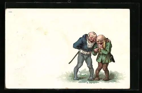 Künstler-AK Freche Zwerge machen gemeinsam Witze