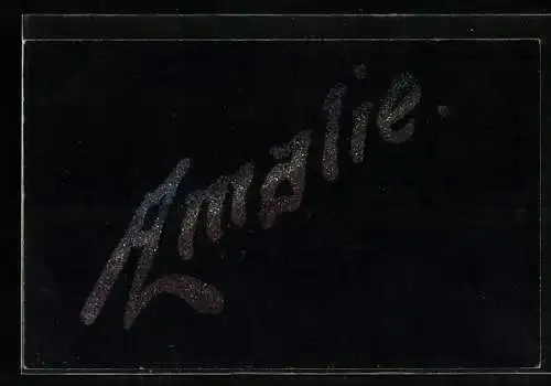 AK Namenstag von Amalie, Name im bunten Schriftzug