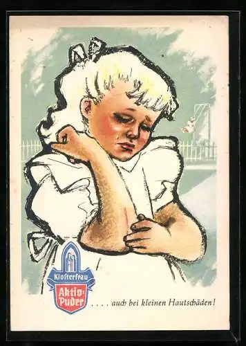 AK Klosterfrau Aktiv-Puder ...auch bei kleinen Hautschäden!, Reklame