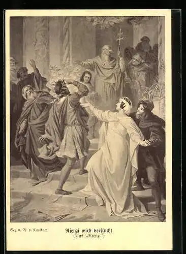 AK Richard Wagner, Rienzi, Rienzi wird verflucht