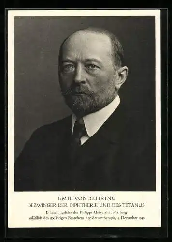 AK Emil von Hindenburg, Bezwinger der Diphterie und des Tetanus