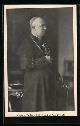 AK Kardinal Erzbischof Dr. Friedrich Gustav Piffl im Habit mit Pileolus