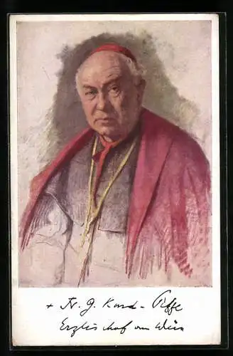 Künstler-AK Wien, Porträt Erzbischof Friedrich Gustav Piffl