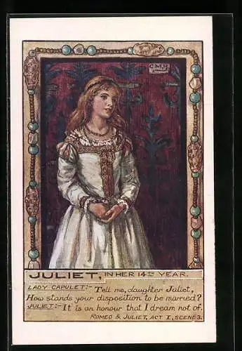 Künstler-AK Juliet from Romeo & Juliet, Shakespeare