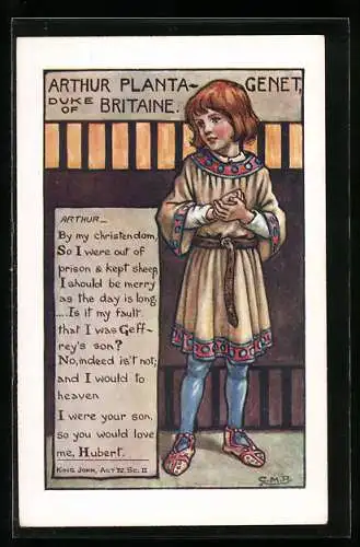 Künstler-AK Arthur Plantagenet, Duke of Britain, from King John, Shakespeare