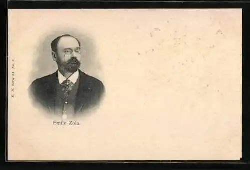 AK Konterfei des französischen Schriftstellers Emile Zola
