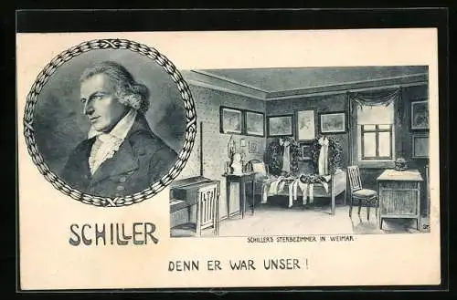 AK Schiller, Sterbezimmer in Weimar