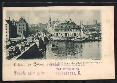 AK Hilsen fra Kobenhavn, Knippelsbro set mod Kristiansborg Slot