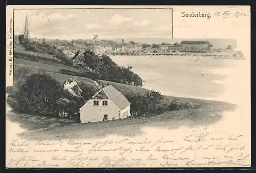 AK Sonderburg, Ortsansicht aus der Ferne