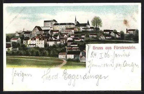 AK Fürstenstein / bayr. Wald, Blick auf den Ort