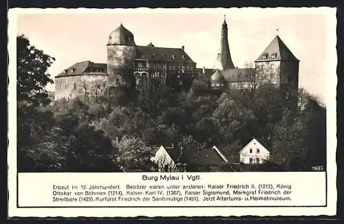 AK Mylau i. Vgtl., Ansicht der Burg