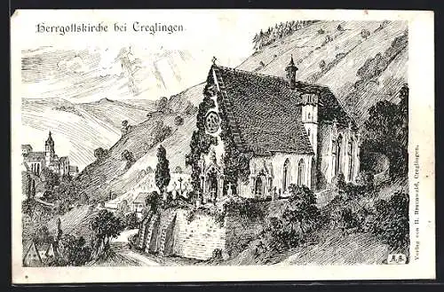 Künstler-AK Creglingen, An der Herrgottskirche