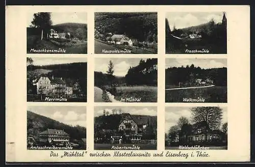 AK Eisenberg / Thür., Waldschlösschen, Walkmühle, Froschmühle, Pfarrmühle
