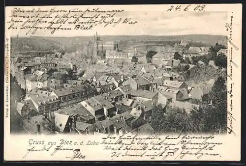 AK Diez a. d. Lahn, Ortsansicht aus der Vogelschau