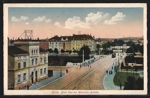 AK Gera, Blick über die Heinrichs-Brücke