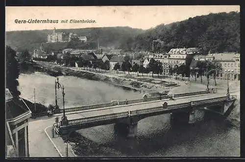 AK Gera, Blick über Elisenbrücke