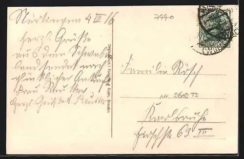 AK Nürtingen, Neckarpartie, Blick zur Kirche