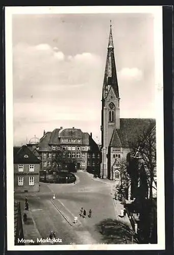 AK Marne / Holst., Marktplatz mit Kirche